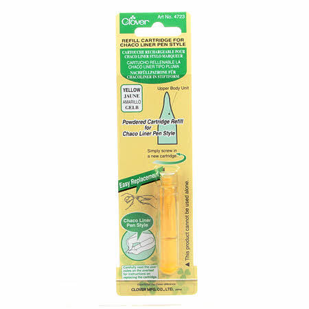 Chaco Liner Pen Chalk REFILL - Yellow - Clover Needlecraft- fabric marking chalk