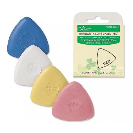 Tailor's Chalk - Triangle Tailor's Chalk - Clover Needlecraft - Choose Blue, White, Yellow or Red/Pink - fabric marking chalk